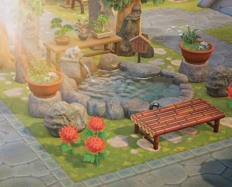 Acnh Space Filler Ideas, Animal Crossing Space Filler, Acnh Rock Garden Design, Acnh Rock Garden, Animal Crossing Zen Garden, Acnh Space Fillers, Acnh Zen Garden, Cosy Games, Cottage Core Animal Crossing