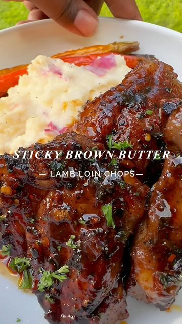 Sticky Lamb Chops, Loin Lamb Chops Recipes, Lamb Loin Chops Recipes, Best Lamb Chop Recipes, Lamb Loin Chop Recipes, Butter Lamb, Lamb Chops Recipe, Lamb Sauce, Brown Sugar Butter