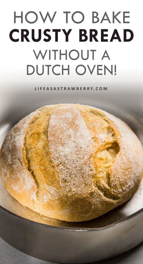 Bread Recipes No Dutch Oven, Artesian Bread, Crusty Bread Recipe, Dutch Oven Bread, Bread Oven, Artisan Bread Recipes, No Knead Bread, Sandwiches For Lunch, No Knead