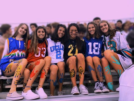 Jersey Night High school Football Game Theme Sports Day Games, Football Game Outfit Highschool, Highschool Football, Sports Day Outfit, School Football Game, High School Games, School Spirit Days, Jersey Day, High School Football Games