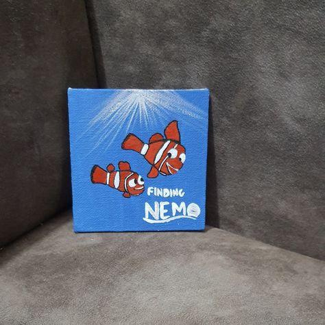 Disney theme mini canvas painting Disney Painting, Disney Paintings, Finding Nemo, Disney Theme, Mini Canvas, Canvas Painting, Book Cover, Disney, Canvas