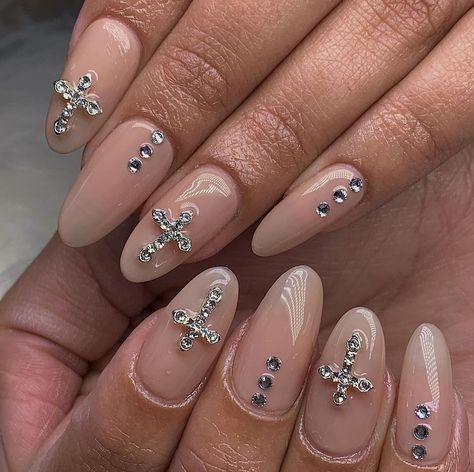 Silver cross nails