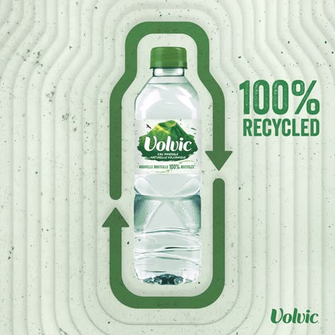 WE’RE COMMITTED TO ENSURING ALL OUR PLASTIC BOTTLES IN EUROPE WILL BE MADE WITH 100% RECYCLED MATERIALS BY 2025. Recycling Graphic Design, Recycling Branding, Recycle Bottle, Plastic Bottle Design, Plastic Recycle, Recycle Design, Green Marketing, Recycle Packaging, Plastic Recycling