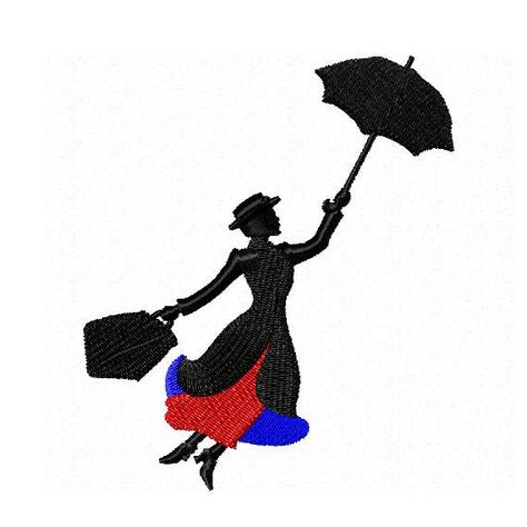 Mary Poppins Embroidery, Mary Poppins Silhouette, Mary Poppins, Machine Embroidery Patterns, Embroidery Patterns, Machine Embroidery, Tatting, Embroidery Designs, Snoopy