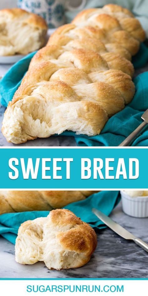 Sweet Bread (Braided Bread) Braided Sweet Bread, Homemade Baked Bread, Bread Dough Recipe, Chewy Bread, Bread Soft, Bread Maker Recipes, Yeast Bread Recipes, Braided Bread, Knead Bread