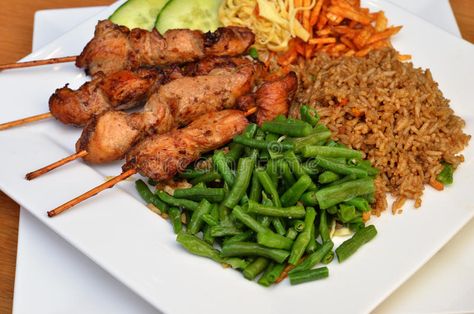 Chicken sate with fried rice. Traditional suriname food, chicken sate with fried , #SPONSORED, #fried, #rice, #Chicken, #sate, #food #ad Rice Image, Suriname Food, Animals Food, Fish Stew, Food Chicken, Dutch Recipes, People Food, Fried Chicken Recipes, Facts For Kids