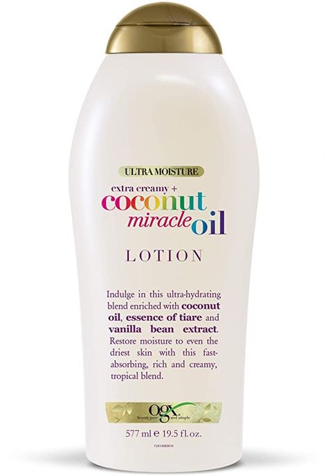 Amazon.com: OGX Extra Creamy + Coconut Miracle Oil Ultra Moisture Lotion, 19.5 Fl Oz (Pack of 1): Beauty Coconut Miracle Oil, Ogx Hair Products, Coconut Body Wash, Coconut Lotion, Coconut Oil Lotion, Organic Protein Powder, Coconut Oil Body, Organic Nails, Oil Body Wash