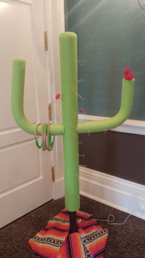 PVC pool noodle cactus ring toss Pool Noodle Cactus, Pool Ring, Pvc Pool, Pool Party Games, Cactus Ring, Mexican Birthday Parties, Wild West Party, Western Birthday Party, Dolls Hair