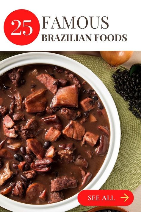 25 Most Popular Brazilian Foods Brazilian Food Traditional, Brazil Food, Brazilian Dishes, South American Recipes, Dark History, Traditional Dishes, Brazilian Food, Cuisine Recipes, Most Popular Recipes