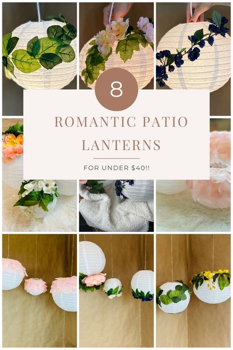 8 ideas for romantic beautiful paper lantern patio decor. Hanging paper lanterns for summer patio decorations for a party. Romantic Patio, Patio Lanterns, Patio Decor Ideas, Hanging Paper Lanterns, Puppy Gifts, Led Candle, Patio Outdoor, Personalized Baby Blankets, Faux Florals