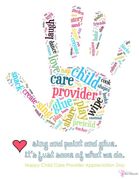 Child Care Provider Appreciation Day Printable Download Printable Poster | Google  Today is Child Care Provider Appreciation Day. This day is always celebrated the Friday before Mother’s Day. See Providerappreciationday.org  for ways to celebrate. A little thank you always goes a long ways! Little thank yous through out the year are wonderful too.  Enjoy this Child Care … … Continue reading → Provider Appreciation Day, Childcare Quotes, Childcare Teacher, Daycare Gifts, Daycare Providers, Appreciation Quotes, The Friday, Staff Appreciation, Corte De Cabelo Masculino