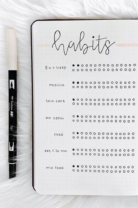 Journal D'inspiration, Crazy Laura, Bullet Journal Minimalist, Bullet Journal 2020, Bujo Planner, Habit Tracker Bullet Journal, Bullet Journal Spreads, Creating A Bullet Journal, Bullet Journal Tracker