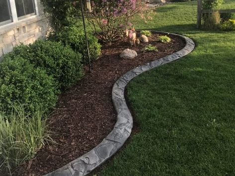 Concrete Curbing Landscaping, Curbing Ideas, Concrete Garden Edging, Concrete Edging, Concrete Curbing, Colorful Flower Beds, Different Types Of Houses, Flower Bed Edging, Landscape Curbing