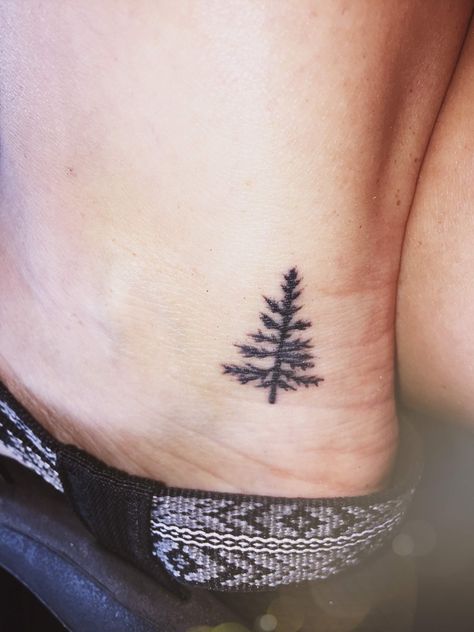 Cedar tree tattoo 🌲 Small Evergreen Tree Tattoo, Cedar Tree Tattoo, Tamarack Tree Tattoo, Cedar Tattoo, Dainty Pine Tree Tattoo, Minimal Pine Tree Tattoo, Christmas Tree Tattoo, Twilight Inspired Tattoos, Pine Tree Tattoo Placement