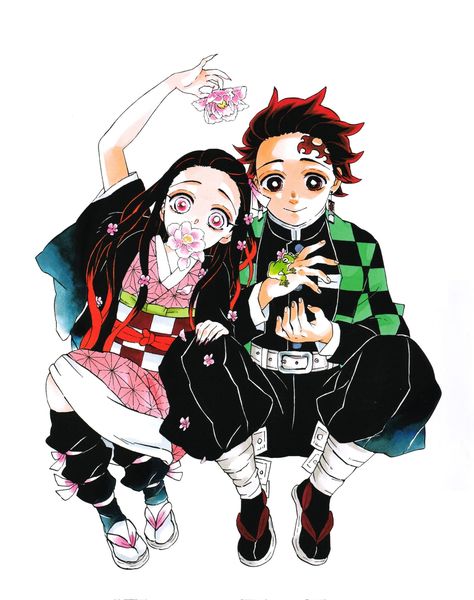 Kamado Siblings, Nezuko Chan, رعب نفسي, Demon Slayer Kimetsu No Yaiba, Manga Covers, Kimetsu No Yaiba, Slayer Anime, Anime Demon, Cute Icons