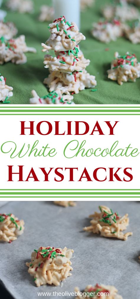 White Chocolate Haystacks, Chocolate Haystack Cookies, Chow Mein Noodle Cookies, Haystack Recipe, Chocolate Haystacks, Haystack Cookies, Haystacks Recipe, Christmas Appetizers Easy, Holiday Appetizers Easy