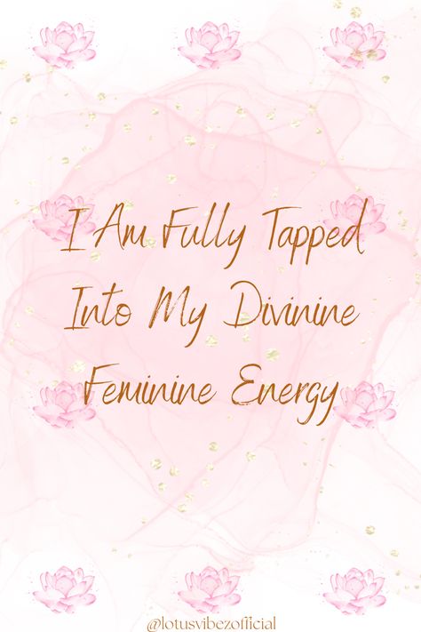 This affirmation is good for allowing yourself to embrace your divine femine energy!✨ #spiritual #spirituality #affirmations #spiritualawakening #divine #femininity Divine Femine, Energy Aesthetic, Spirituality Affirmations, Energy Spiritual, Divine Feminine Energy, Feminine Energy Aesthetic, Healing Vibes, Divine Energy, Entrepreneur Mindset