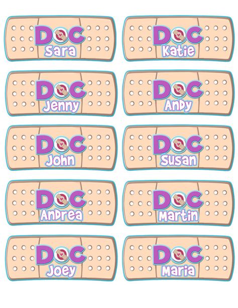 Doc McStuffins favor tag Doc McStuffins name labels by CMLDesigns, $10.25 Doctor Mcstuffins, Doc Mcstuffins Cake, Doc Mcs, Doctor Party, Doc Mcstuffins Birthday Party, Doc Mcstuffins Party, Doc Mcstuffins Birthday, Avery Labels, Banner Letters