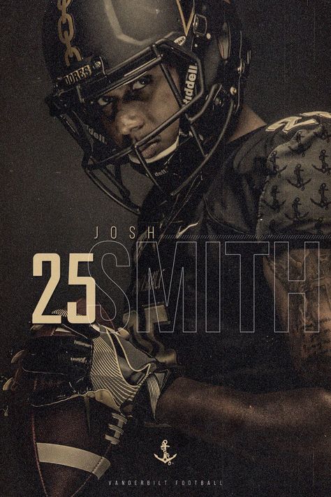 Vanderbilt Senior Football Banners, Football Banners, Football Senior Pictures, Senior Banner, Photography Sport, Sports Portraits, Football Poses, Football Banner, Sport Graphics