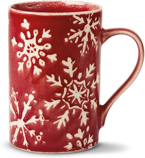 Amazon.com: TAG Red and White Snowflake Mug for Coffee Tea Hot Chocolate Snowflake Mug Red : Everything Else Drinking Decor, Hot Chocolate Cocoa, Red Snowflake, Santa Mugs, Christmas Dishes, Holiday Kitchen, Dining Table Top, White Snowflake, Holiday Drinks