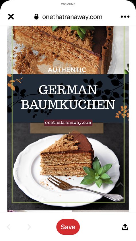 German Tree Cake, Baumkuchen Recipe, German Cakes Recipes, German Pastries, German Christmas Food, Food Authentic, German Food Authentic, German Foods, German Desserts