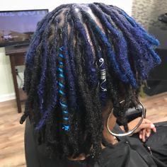 Highlights Locs, Midnight Blue Locs, Dry Locs, Dreads Color, Blue Locs, Healthy Locs, Loc Appreciation, Blue Dreads, Rainbow Crown