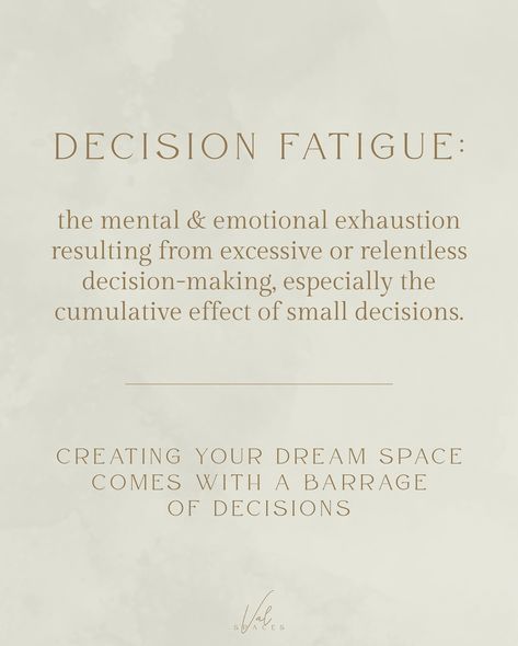 Cabinets, hardware, paint colors, counters. The choices are endless when designing a space and decision fatigue is real. The sheer number of options can quickly become overwhelming. From selecting the perfect cabinets that balance style and functionality, to choosing hardware that complements the overall aesthetic, every decision feels monumental. And that’s just the beginning. Paint colors can dramatically alter the mood and perception of a room, while the right countertops not only need to ... Decision Fatigue Quotes, Fatigue Quotes, Cabinets Hardware, Decision Fatigue, Design A Space, Women Health, Free Living, Inspirational Quotes For Women, Inspirational Message