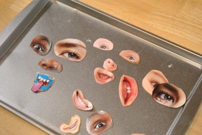 Magnetic Faces-there's just something about these that made me laugh Cookie Sheet Activities, Regulation Activities, Teaching Emotions, Eden Rose, Road Trip Activities, Making Faces, Busy Toddler, Toddler Fun, Feelings And Emotions