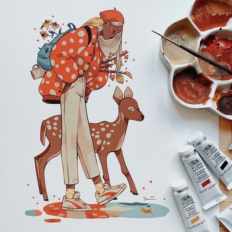 Sibylline Meynet, Laptop Ideas, Ohuhu Markers, People Drawing, Gouache Illustrations, Gouache Art, Aesthetic Inspiration, Arte Sketchbook, Water Colors