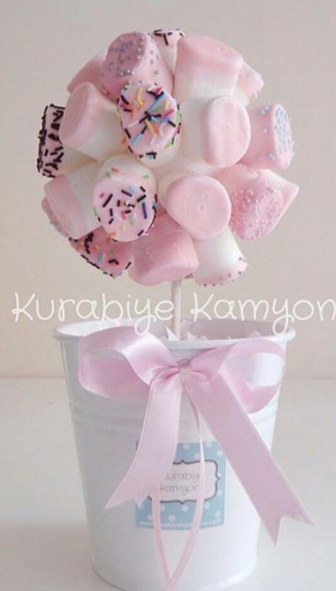 Marshmallow bouquet Marshmallow Centerpieces, Marshmallow Bouquet, Neon, Cake, Flowers, Quick Saves