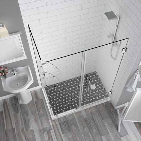 Bathtub Enclosures, Frameless Shower Enclosures, Shower Base, Frameless Shower, Basement Remodel, Bathroom Doors, Bathtub Shower, Door Installation, Shower Stall