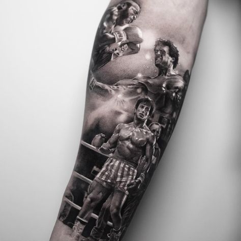 #RockyBalboaTattoo Rocky Tattoo, Tattoo Movie, Bro Tattoos, Boxing Tattoos, Movie Tattoo, Movie Tattoos, C Tattoo, Red Tattoos, Rocky Balboa