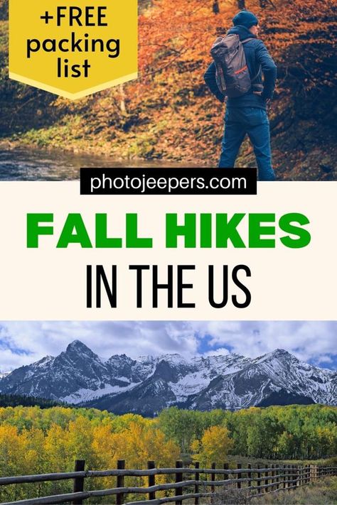 Fall is one of the most amazing times of the year to go hiking. If you’re looking for US travel ideas to enjoy the outdoors, take a look at this list of trails for the best fall hiking in the US. There are easy, moderate or strenuous hikes in the US National Parks, State Parks and Forest Service land. We love hiking in the fall when the weather is cooler, there are fewer people, and the colors are out of this world! Hiking In The Fall, Zion National Park Hikes, Fall Hikes, Hiking Ideas, Fall Road Trip, Hiking With Kids, Fall Hiking, Hiking Tips, Forest Service