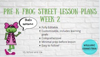 Frog Street Pre k Lesson Plans Theme 1 Week 2 , Physical Me Editable Frog Street Press, Pre K Lesson Plans, Learning Goals, Easel Activities, My School, Digital Classroom, Digital Activities, My Themes, Teacher Newsletter