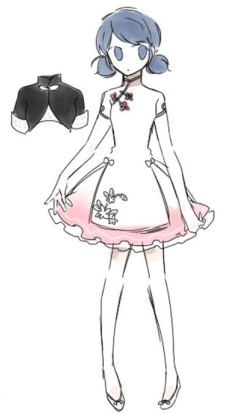 Marinette Dress Design, Marinette Dress, Marinette Redesign, Marinette Fashion Sketches, Marinette Dress Fanart, Miraculous Cosplay, Marinette Wearing All Miraculous, Miraculous Comics, Ladybug Outfits