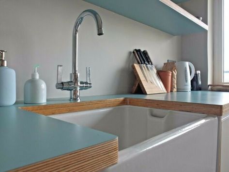 Plywood Countertops, Formica Laminate, Plywood Kitchen, Kitchen Cupboard Doors, Laminate Kitchen, Kitchen Extension, Kitchen Worktop, Plywood Furniture, Kitchen Units