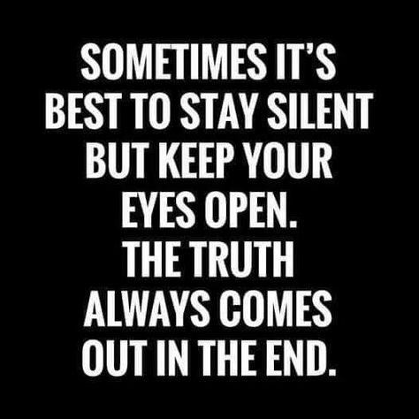 Sometimes it's best to stay silent but keep your eyes open Keep Silent Quotes, Stay Silent Quotes, Keep Silent, Silent Quotes, Stay Silent, Keep Your Eyes Open, Eyes Open, Your Eyes, Tumblr