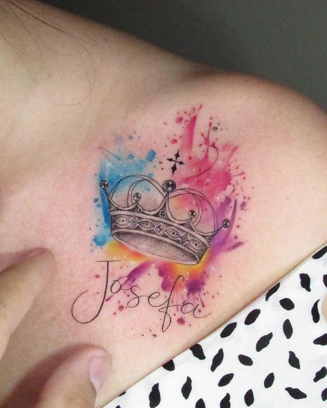 2016 Tattoo, Tattoo For Woman, Crown Tattoos For Women, Watercolour Tattoos, Mermaid Tattoo Designs, Tattoos To Cover Scars, Key Tattoos, Band Tattoo Designs, Tatuaje A Color