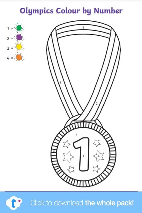 Perfect for your lessons during the Olympics! This Olympic-themed colour by numbers is a super activity to encourage EYFS children to recognise numbers to 5. Sign up to Twinkl to download and find more Olympics-themed teaching resources over on the Twinkl website. #olympics #history #displayposters #display #teachingresources #teaching #teacher #sports #games #twinkl #twinklresources #tokyo2020 Olympic Themed Activities, Preschool Olympics, Colour By Number, Olympic Colors, Number Activity, Color By Number Printable, Teaching Resources Primary, Key Stage 1, Number Activities