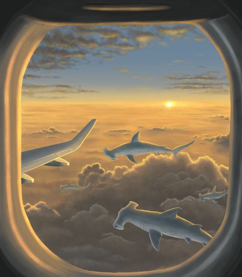 Whale In Clouds, Flight Artwork, Whale Flying Sky, Whale In The Sky, Sky Whales Art, Whales In The Sky Art, Flying Art, Long Flight, Long Flights