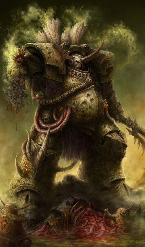 Nurgle Art, Plague Marines, Chaos Space Marines, Space Marine Art, Chaos 40k, 40k Chaos, Warhammer 40k Figures, 40k Artwork, The Destroyer