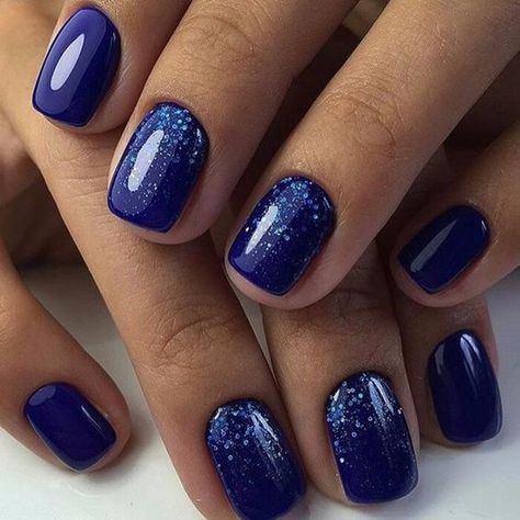 Blue Shellac Nails, Gelový Lak, Blue Nail Art Designs, Blue Gel Nails, Blue Glitter Nails, December Nails, Blue Nail Art, Best Nail Art Designs, Super Nails