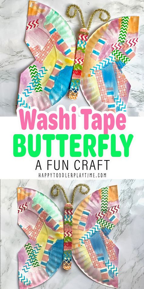 Easy Summer Crafts For Toddlers, Contact Paper Crafts, Easy Summer Crafts, Toddler Fine Motor Activities, Bicycle Crafts, Summer Crafts For Toddlers, Easy Toddler Crafts, Paper Plate Crafts For Kids, Butterfly Craft