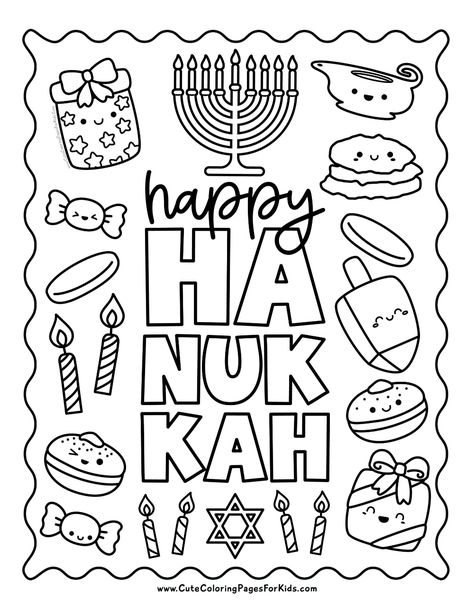 Hanukkah Coloring Pages (Free Printable PDFs) - Cute Coloring Pages For Kids Hannakuh Coloring Pages, Hanukkah Coloring Page, Kwanzaa Coloring Pages Free Printable, Free Hanukkah Printables, Chanukah Crafts For Kids Preschool, Hanukkah Coloring Pages Free Printable, Hanukkah Crafts For Kids Preschool, Hannukah Coloring Pages, Hannukah Printables