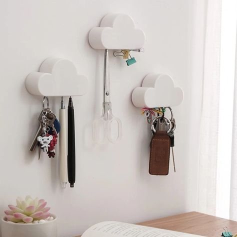 Novelty Adhesive Cute Key Hanger Organizer, Easy to Mount - Powerful Magnets Keep Keychains and Loose Keys Securely in Place Magnetic Key Holder, Wall Mounted Key Holder, Adhesive Wall Hooks, Dorm Wall Decor, Hanger Organizer, Dorm Walls, Wall Key Holder, Storage Hooks, Key Hanger