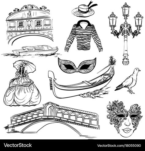 Venice Tattoo Ideas, Venice Tattoo, Venice Sketch, Bridge Tattoo, Italy Tattoo, Italian Tattoos, Desenho Tattoo, Sketch Ideas, Hand Drawn Illustration