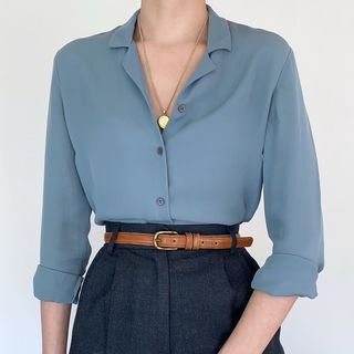 Outfit Blouse, Silk Long Sleeve Blouse, Airbrush App, Long Sleeve Button Up Shirt, Wardrobe Inspiration, Photo Edited, Indie Outfits, Blouse Outfit, Professional Outfits