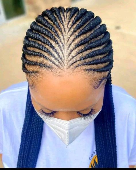 Blue Gana Weaving, Gana Weaving Hairstyles, Gana Braids, Braids Ideas For Black Women, Braids Protective Styles, All Back Hairstyle, Braid Hair Styles, Blouse For Wedding, Latest Hair Braids