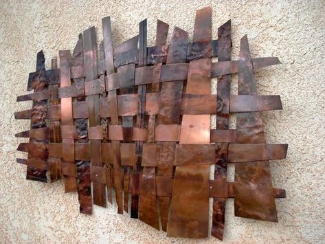 Custom Made Copper Art Work Unique Metal Art, Copper Weaving, Copper Artwork, Copper Wall Art, Copper Work, Copper Crafts, Copper Design, Copper Art, Metal Art Diy