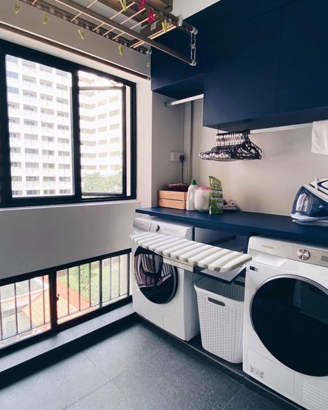 8 HDB Service Yard Ideas So It Won't Be An Eyesore Of Your Home Laundry Room Bto, Hdb Yard Ideas, Small Service Yard Hdb Ideas, Hdb Room Ideas, Hdb Service Yard Design, Hdb Laundry Area, Hdb Balcony Ideas, Apartment Yard Ideas, Service Yard Hdb Ideas